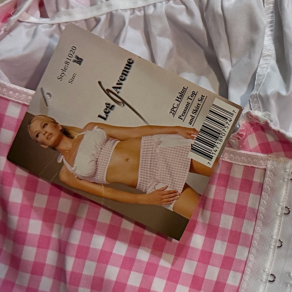 Vintage Leg Avenue Pink Gingham Set